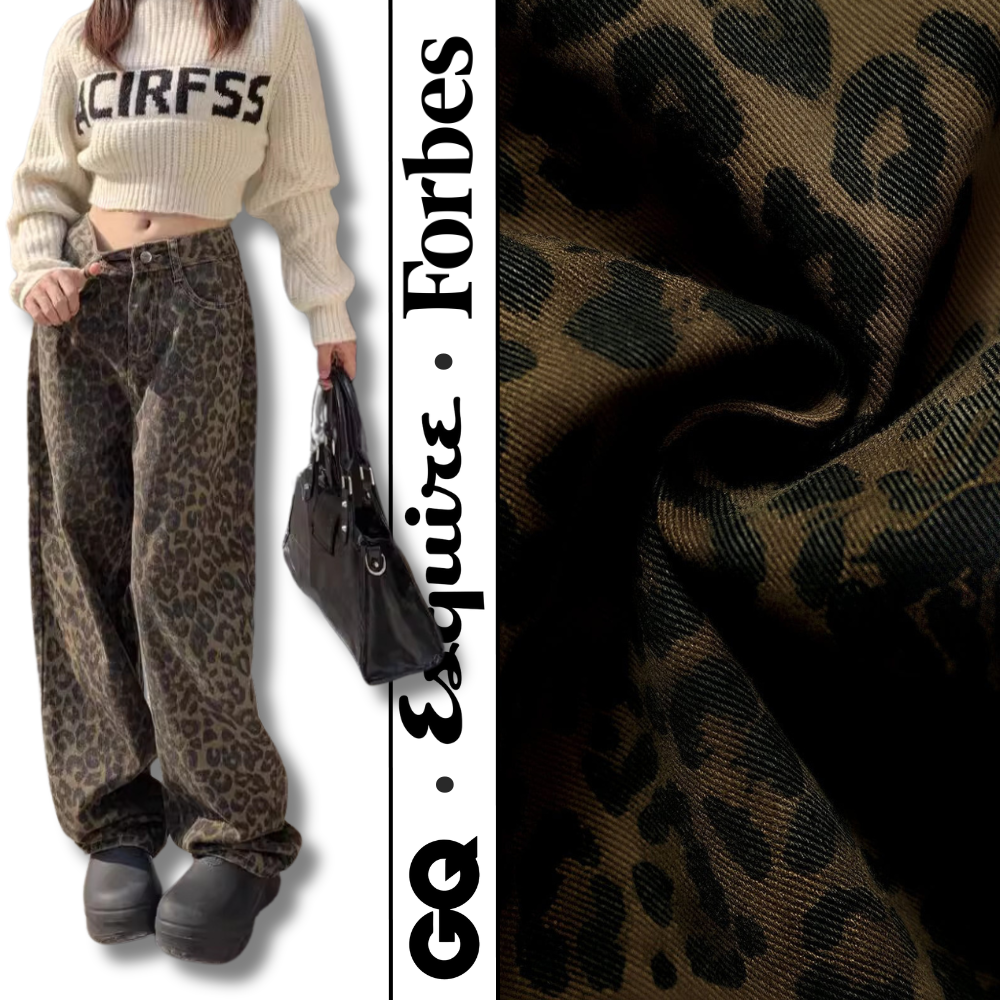 Leopard Baggy Jeans