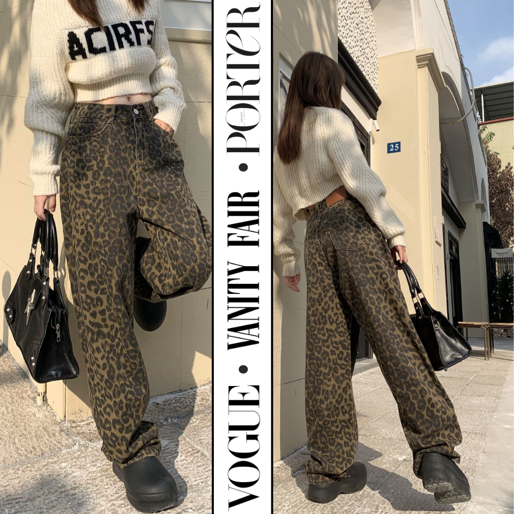 Leopard Baggy Jeans