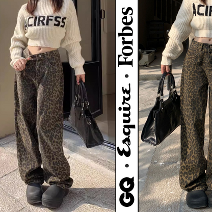 Leopard Baggy Jeans