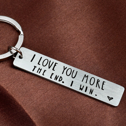 "I Love You More" Stainless Steel Keychain