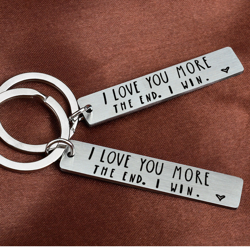 "I Love You More" Stainless Steel Keychain