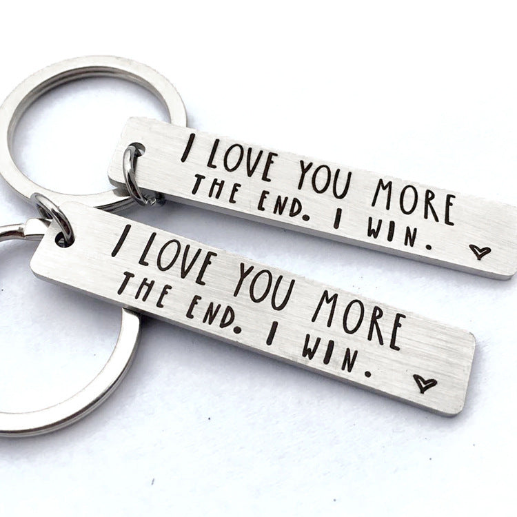 "I Love You More" Stainless Steel Keychain